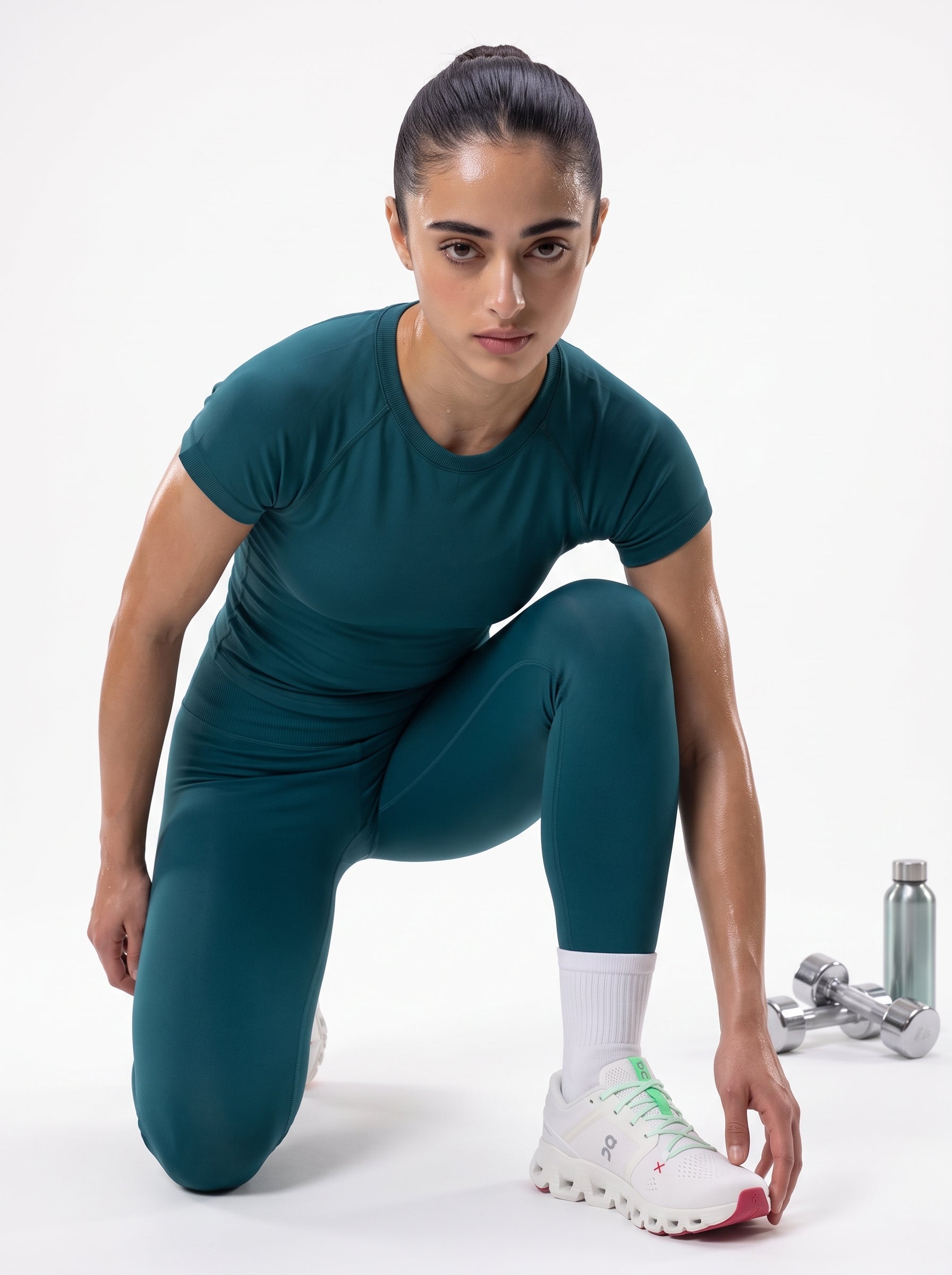 Dark Green half sleeves ( Seamless Tee )