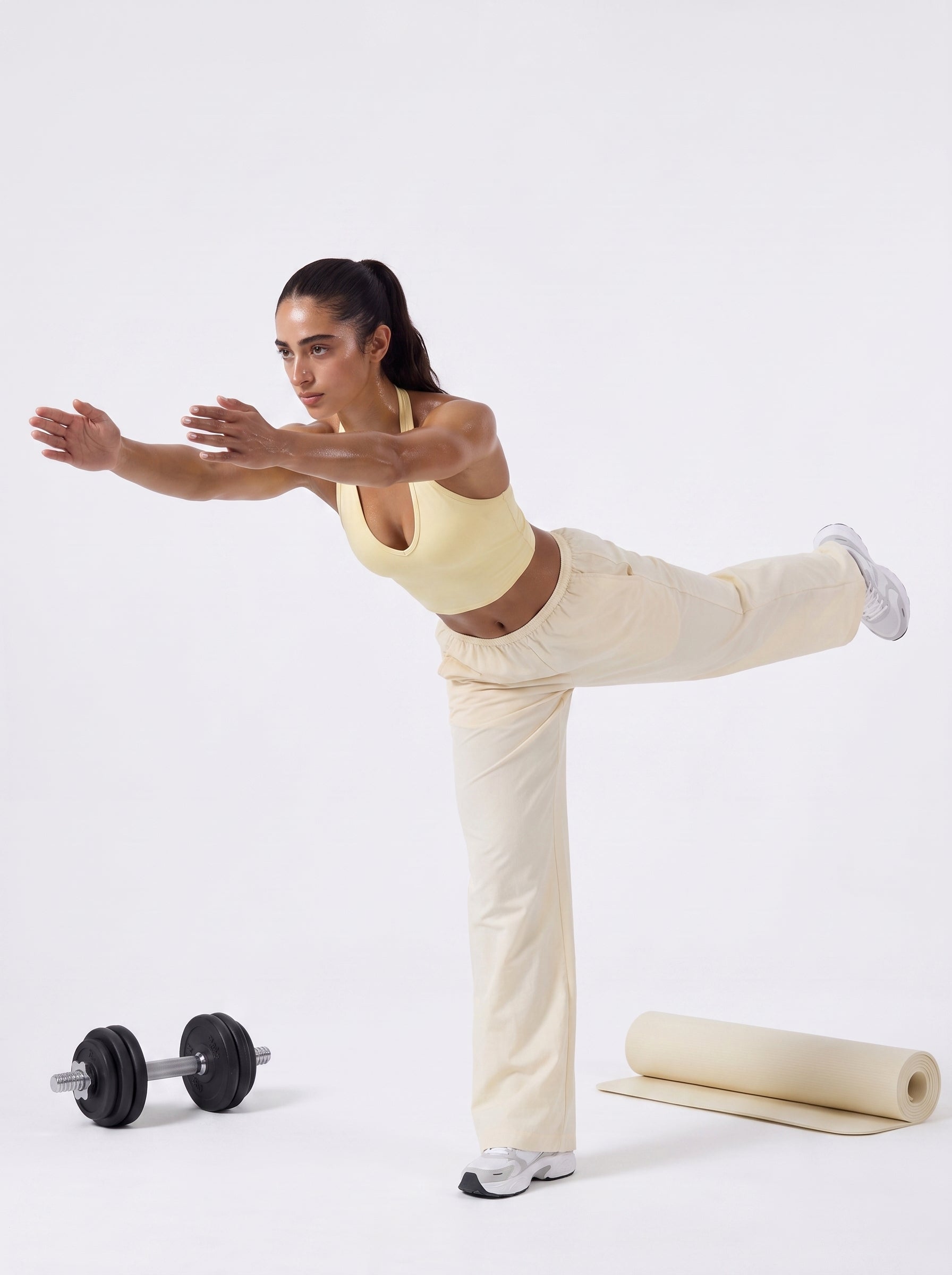 Butter Yellow Training Flair Pants