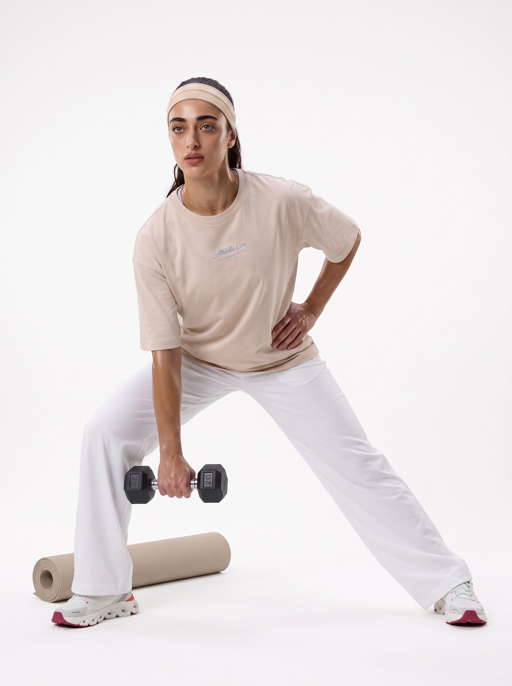Almond Embroidered Short Sleeves Tee