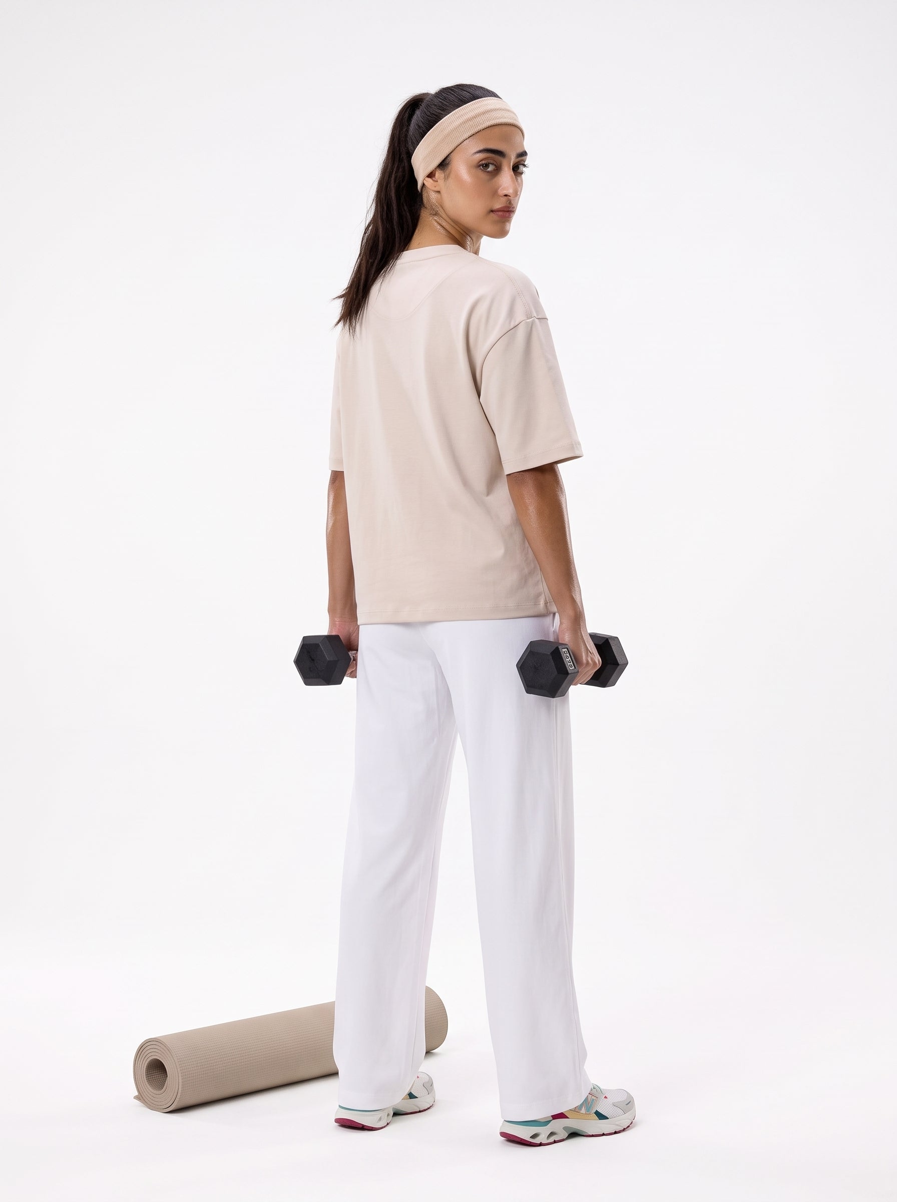 Almond Embroidered Short Sleeves Tee