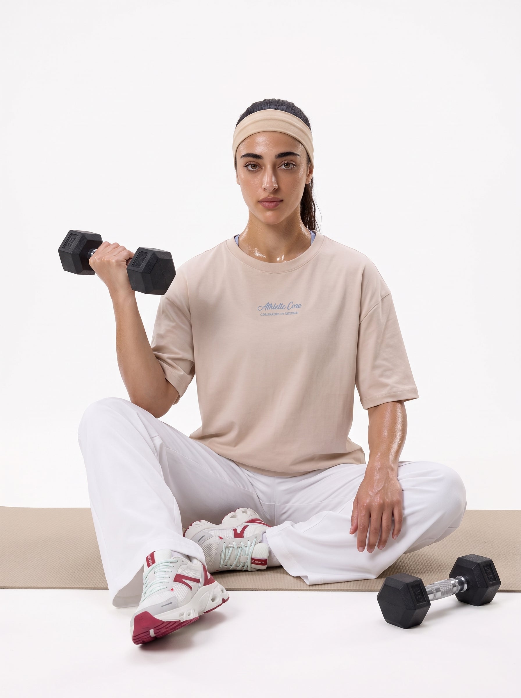 Almond Embroidered Short Sleeves Tee