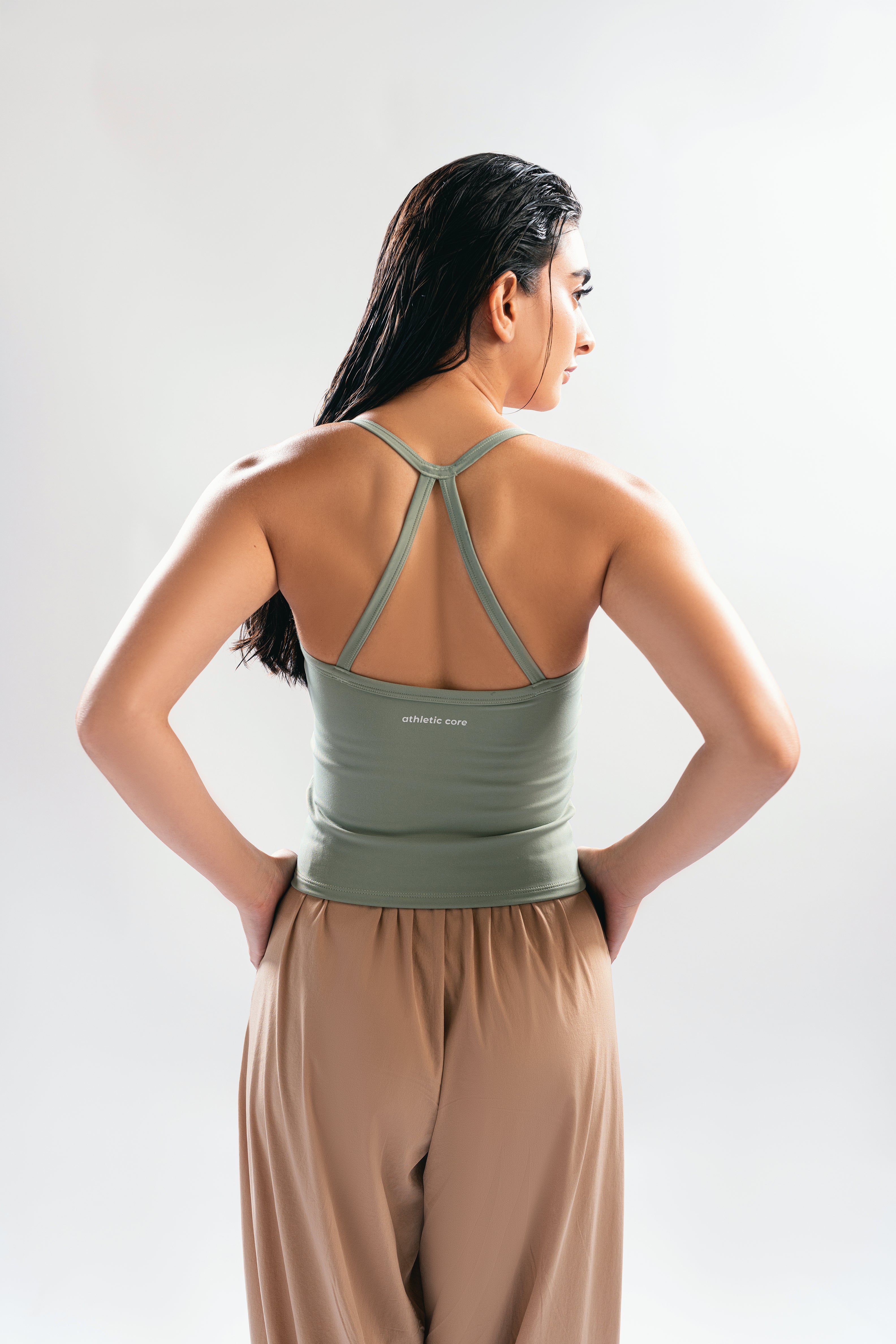 Sage Green Crossover tank top