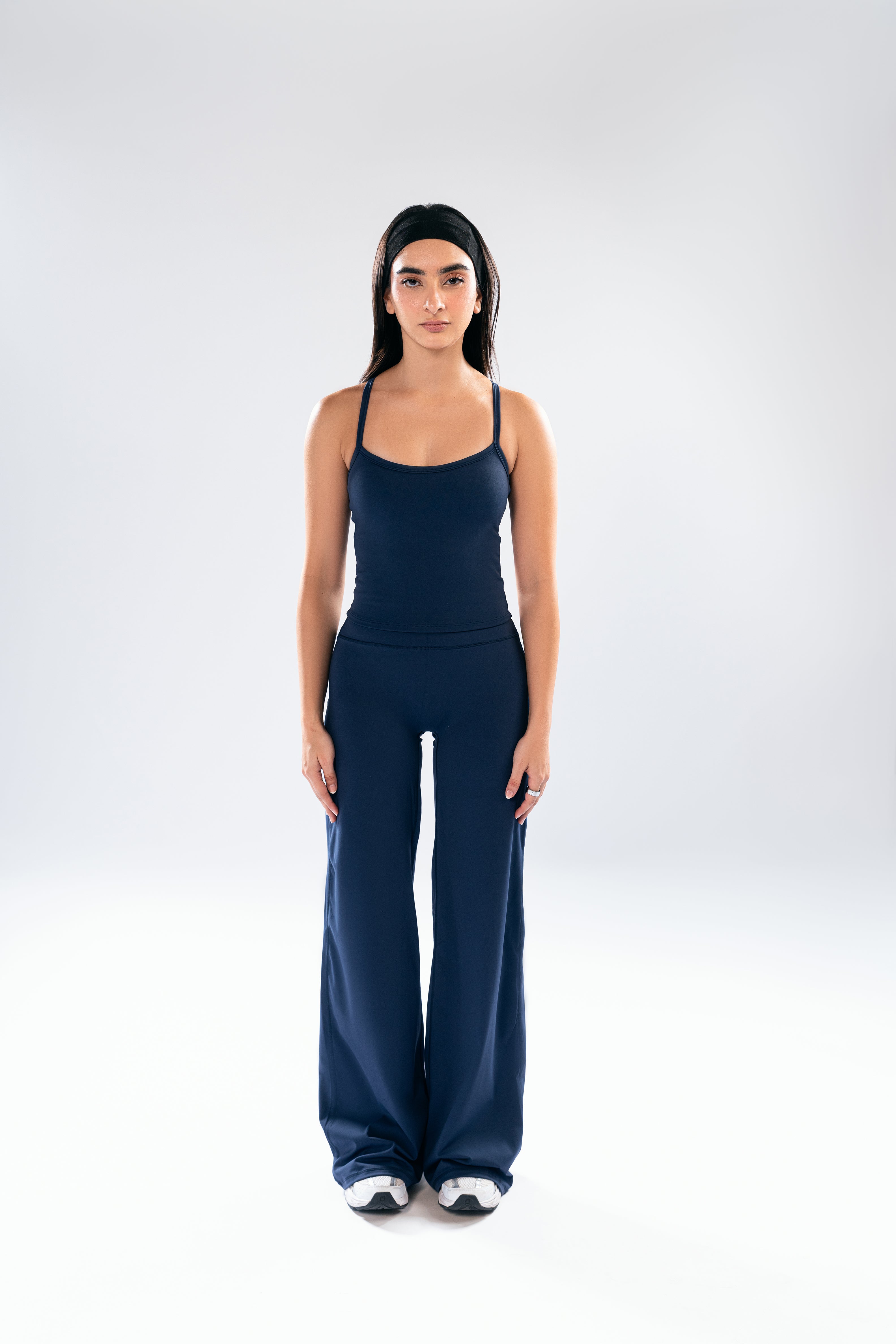 Navy Blue Crossover Tank Top