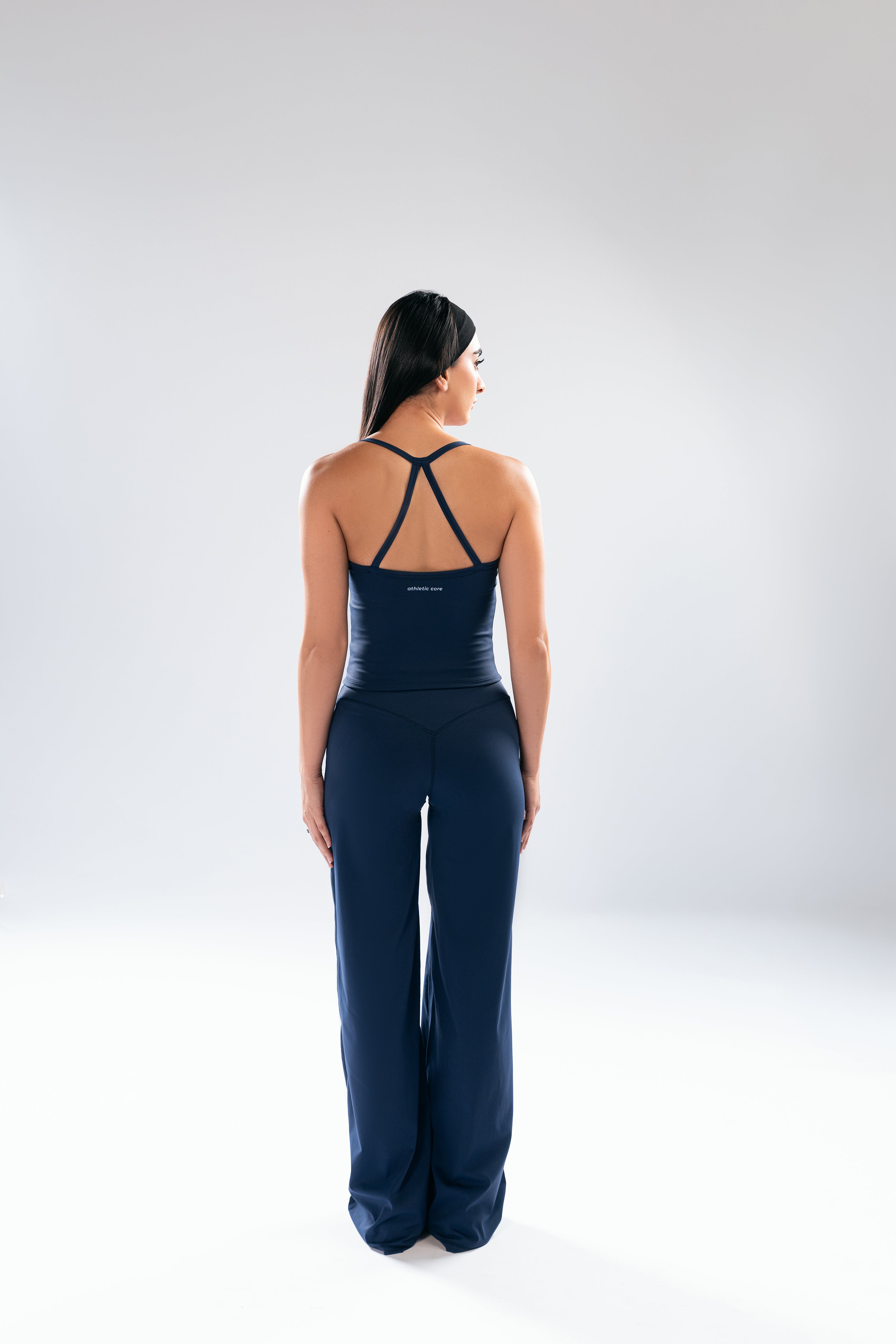 Navy Blue Flair Trousers